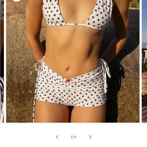 White Polka Dot swim shorts